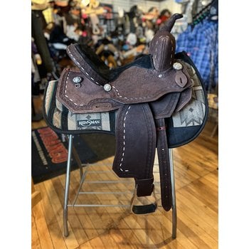 Nash Saddlery 14" Wide Nash Buckstitch Barrel Saddle - Chocolate Oil