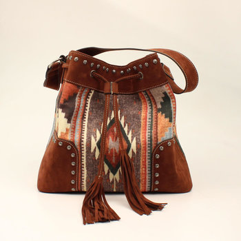 Aztec Bucket Bag Concealed Weapon Brown
