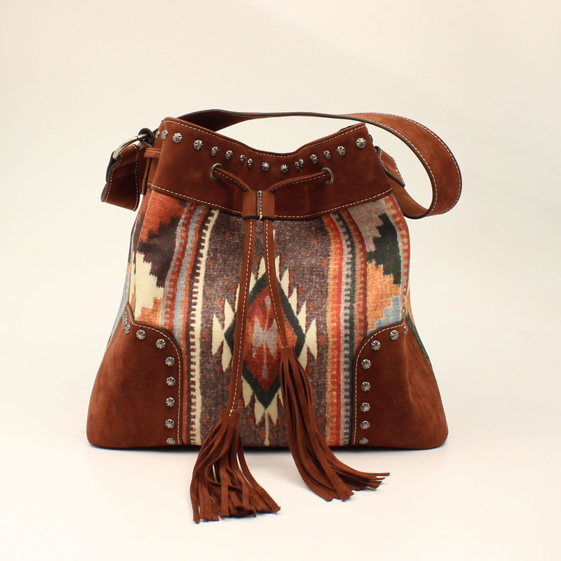 Aztec Bucket Bag Concealed Weapon Brown