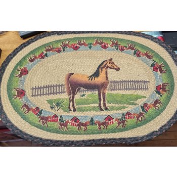 Braided Rug - Standing Horse, Oval  20" x 30