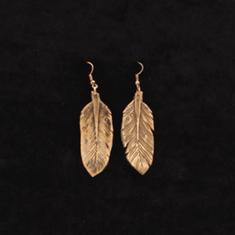 Earrings - Copper Feather