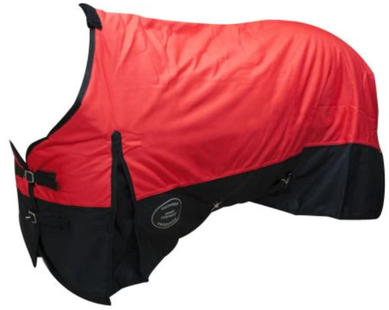Showman Showman Pony/Yearling 42"-46" 1200D Turnout Heavy Blanket - Red w/Black Trim