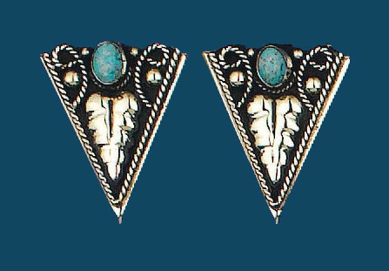 WEX Collar Tips - German Silver Turquoise Screw On