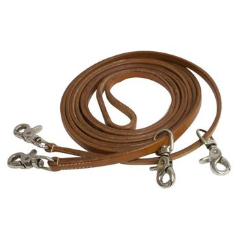 Showman Leather Draw Reins (Side Pull Reins) - 11' x 1/2"