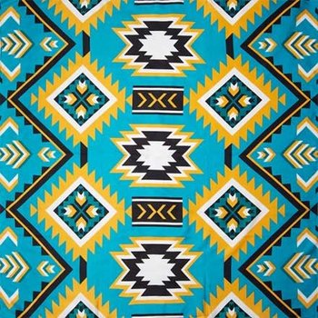 Wyoming Traders Wild Rag Silk Scarf - 34.5" Teal Gold Southwest