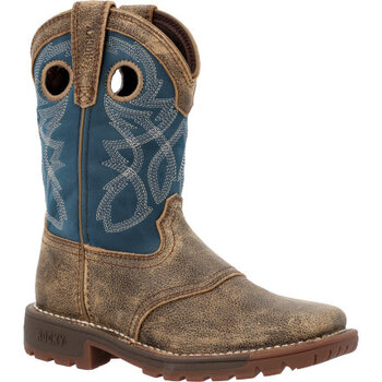 Rocky Youth Rocky Big Kids' Legacy 32 Western Boot - Blue and Tan
