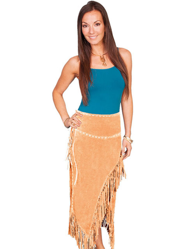 Scully Leather Women's Scully Suede Fringe Skirt - Old Rust