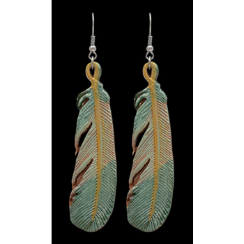 Earrings - Painted Feathers