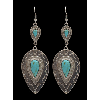 Earrings - Inverted Teardrop with Turquoise