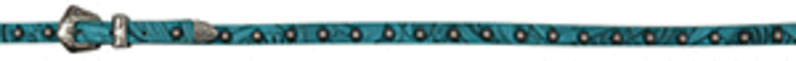 Hatband - Turquoise Floral Embossed with Studs