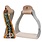 Showman Twisted Angled Aluminum Western Stirrups with "Never Give Up"