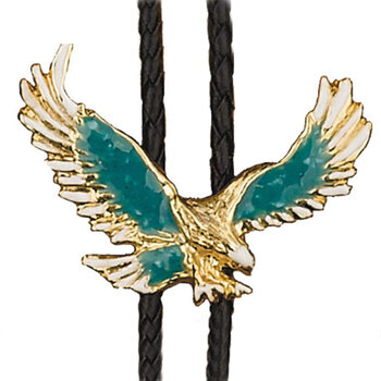 WEX Bolo Tie - Soaring Eagle w/Turquoise Enamel