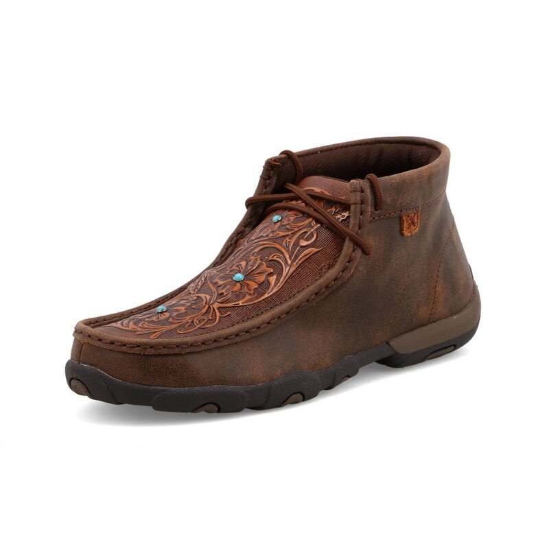 Twisted X Women's Twisted X Chukka Driving Moc - Brown & Tooled Flower