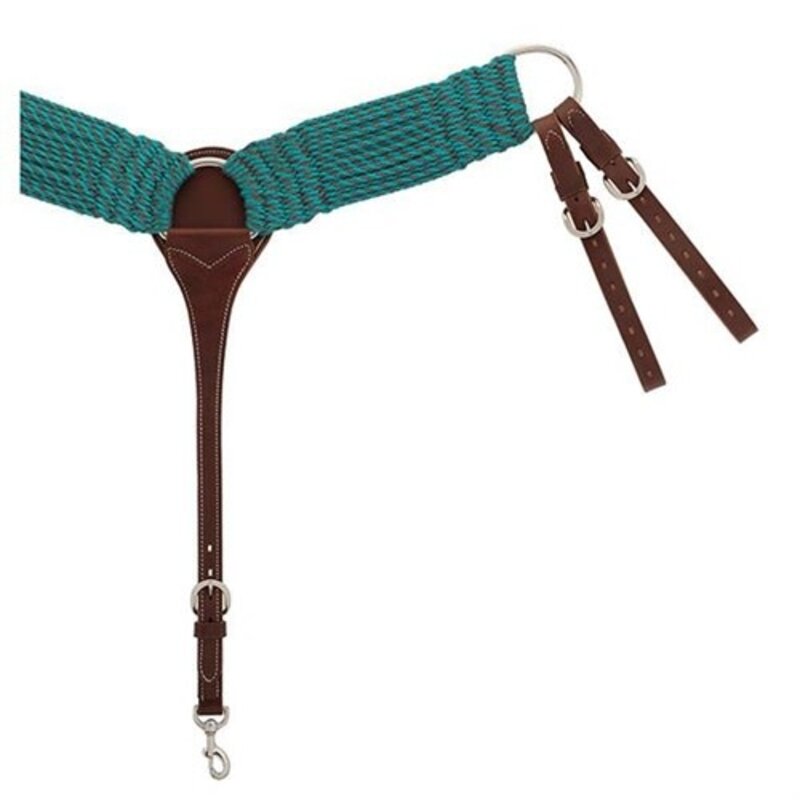 Weaver EcoLuxe Bamboo Breast Collar, Roper, Turquoise/Charcoal