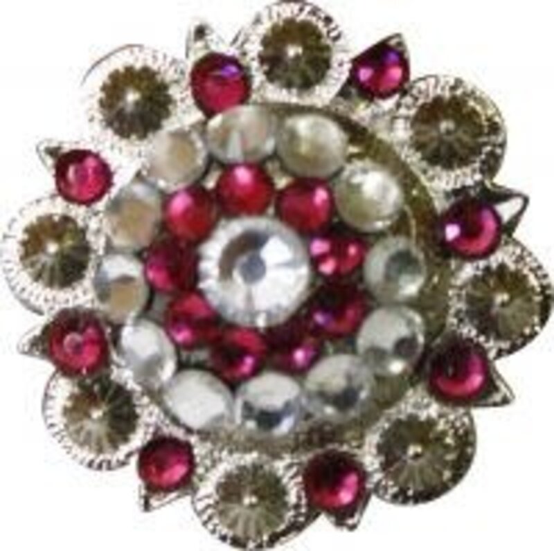 Showman Silver Berry Concho with Rhinestones (SOLD IN PAIRS)