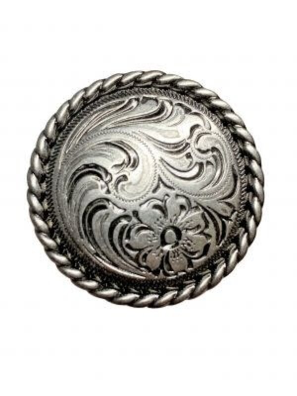 Showman Silver Engraved Concho - 1" (Sold in Pairs)