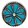 Weaver Turquoise Flower Concho, 1 1/4" - SOLD IN PAIRS