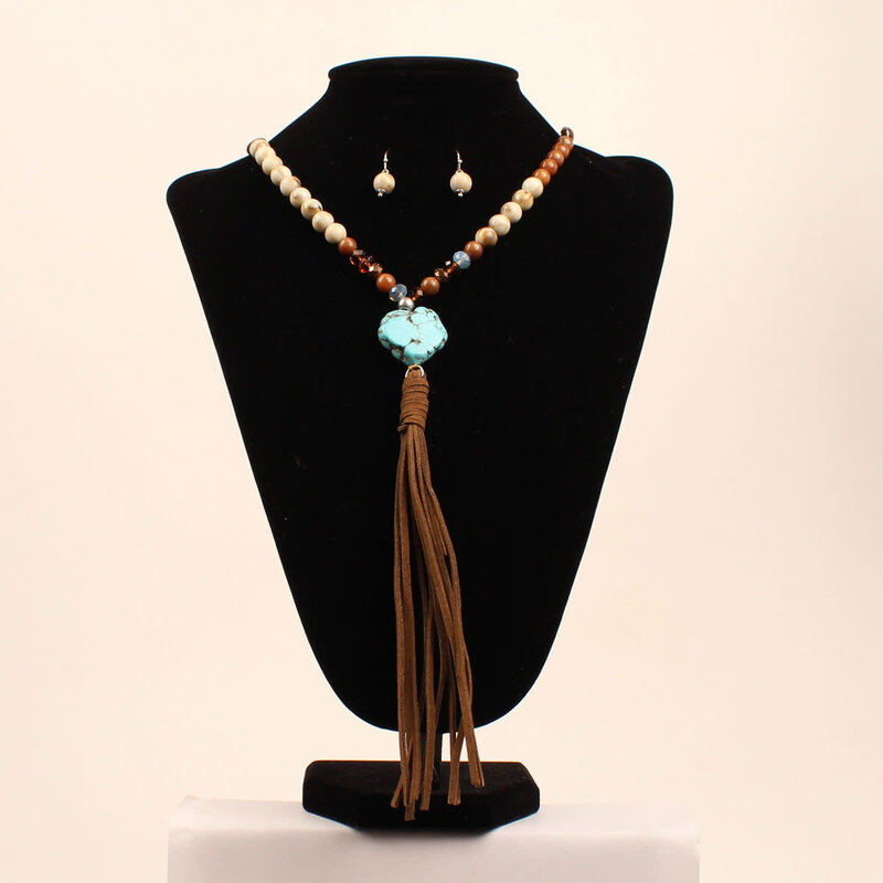 Necklace Set - Turquoise and Stone Beads