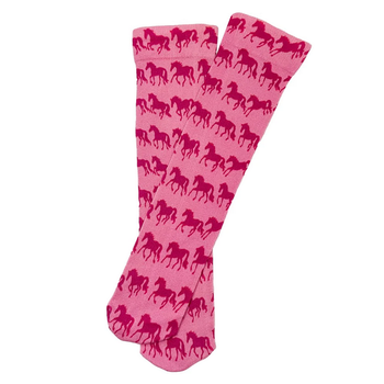 AWST Children's Lila Frolicking Horse Horse Socks - Pink