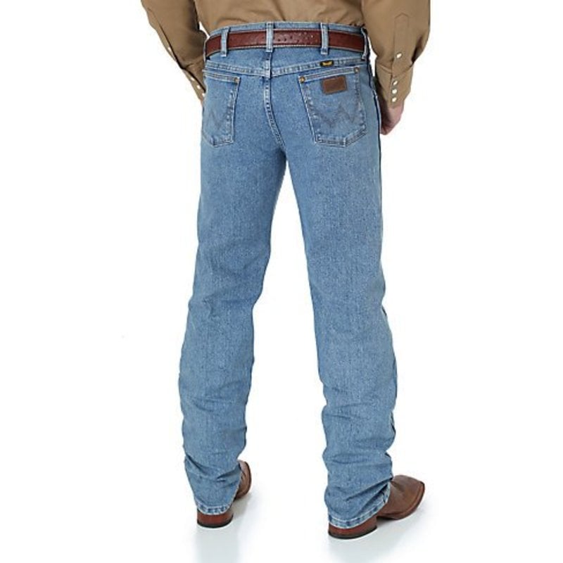 & Comfort Wrangler Supply Cut Gass Stone Men\'s Wear Fit Regular Jeans Advanced Western Horse Premium Cowboy Bleach - - Performance