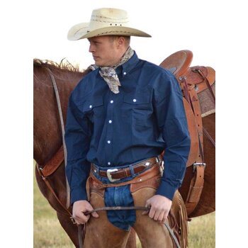 Wyoming Traders Men's Twill Western Shirt with Pearl Snaps