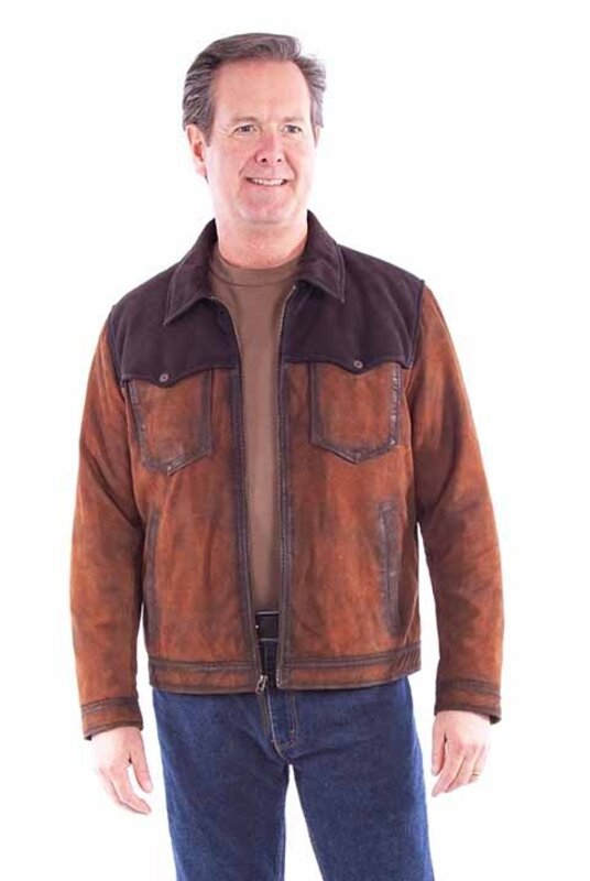 Scully Leather Men's Scully Two-Tone Suede Leather Jacket