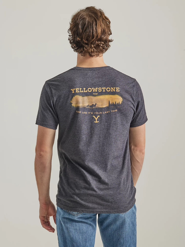 Wrangler Men's Wrangler Yellowstone SS T-Shirt - Caviar Heather