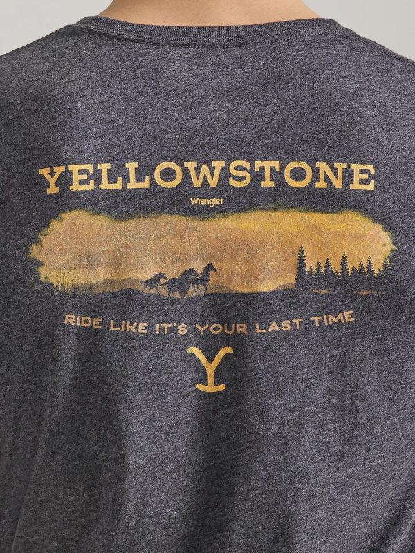 Wrangler Men's Wrangler Yellowstone SS T-Shirt - Caviar Heather