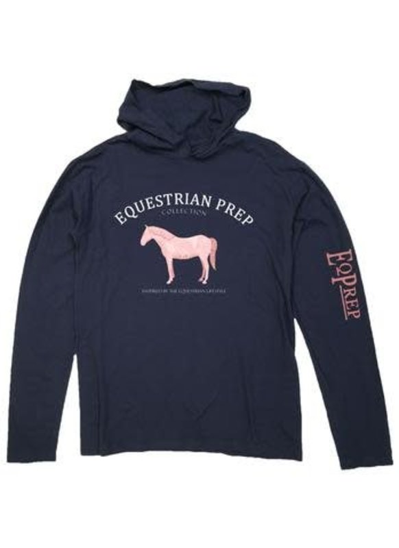 Stirrups Preppy Fabric Horse Hooded T-Shirt