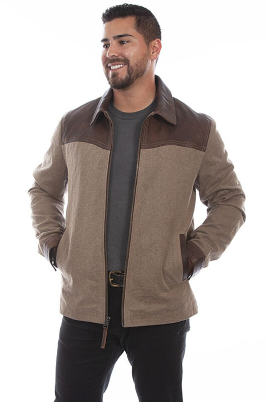 Scully Leather Men's Scully Denim and Leather Jacket