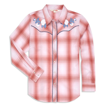 Ely and Walker Women's Ely Cattleman Rose Embroidered Plaid Shirt