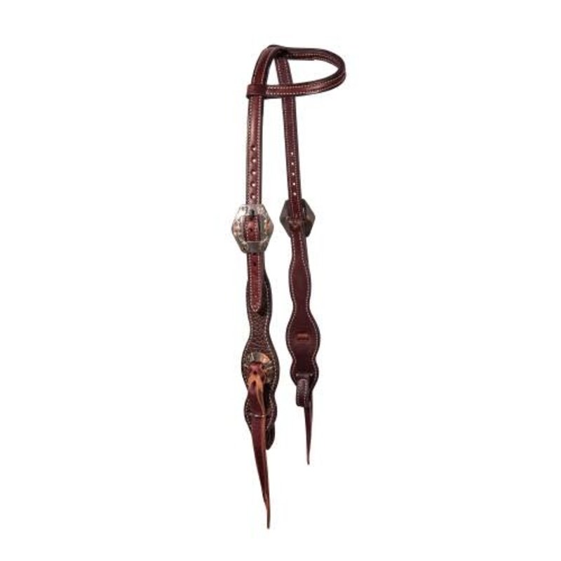 One Ear Headstall - Bison Leather, Quick Change
