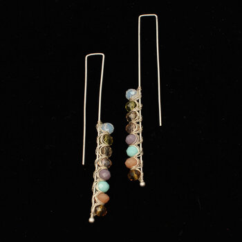 Earrings - Drop Multi-Colored Beads
