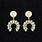 Earrings - Pear and Turquoise Semi-Circle