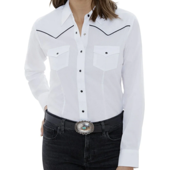 Ely and Walker Women's L/S Solid with Contrast  Piping Shirt