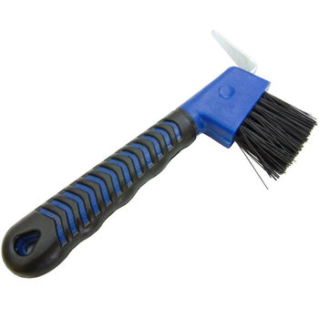 Grip Hoof Pick With Brush - Blue