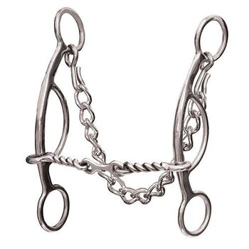 Gag - Futurity 3 Piece Twisted Mouth Bit, 5-3/4" mouth x 6-1/2" shank