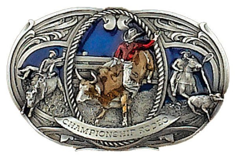 WEX Belt Buckle - Championship Rodeo, Pewter - 3" x 2"