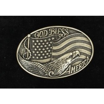 Nocona Belt Buckle - Flag and Eagle Oval