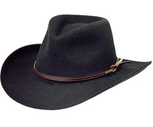 stetson black hawk crushable wool hat