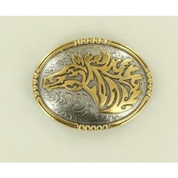 Belt Buckle- Silver and Gold Horsehead