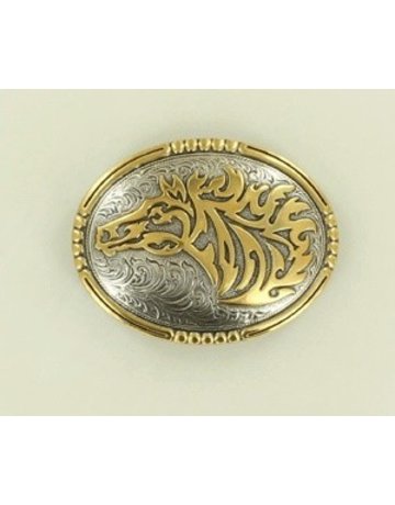 Belt Buckle- Silver and Gold Horsehead
