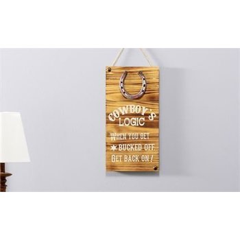 Giftcraft Inc. Wood Wall Sign, Cowboy's Logic - 8" x 15.5"