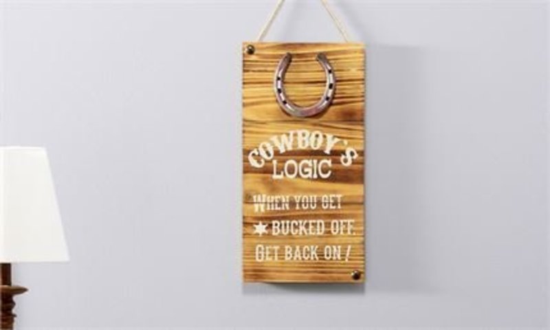 Wood Wall Sign, Cowboy's Logic - 8 x 15.5 - Gass Horse Supply & Western  Wear