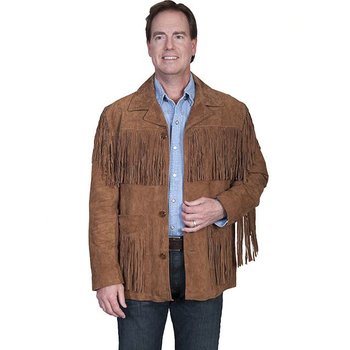 Scully Leather Men's Scully Cinnamon Boar Leather Fringe Jacket