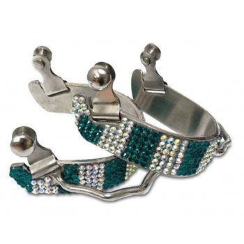 Showman Showman® Ladies Bling Rhinestone Bumper Spur - Teal