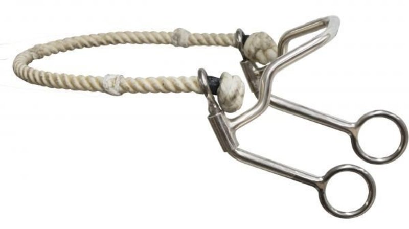 Showman Hackamore - Quick Stop w/Rope Nose, Horse Size