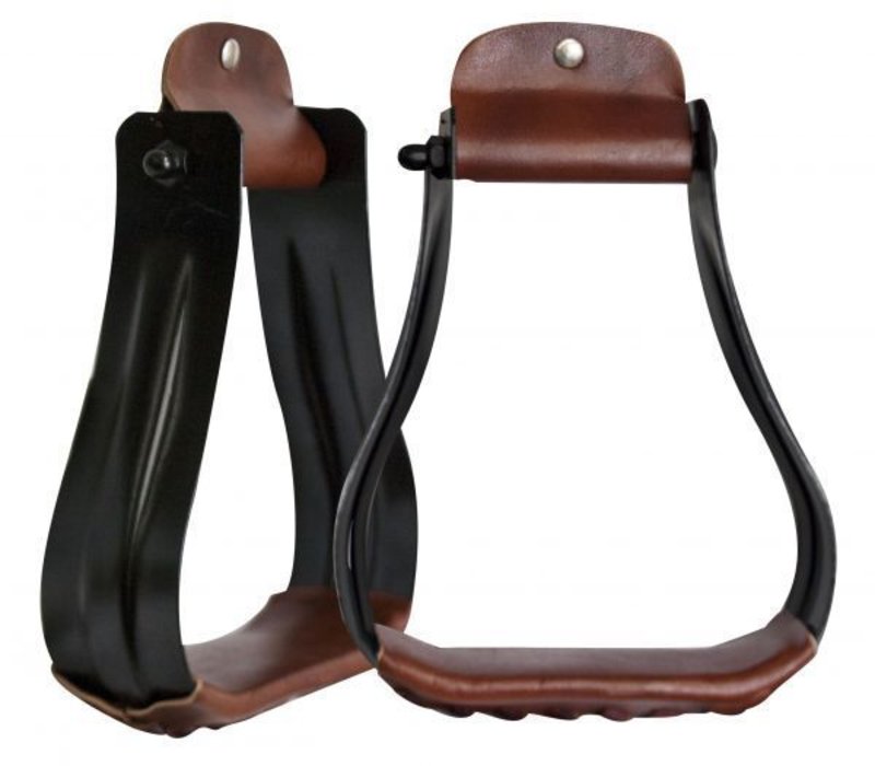 Showman Showman Steel Stirrups Black Adult