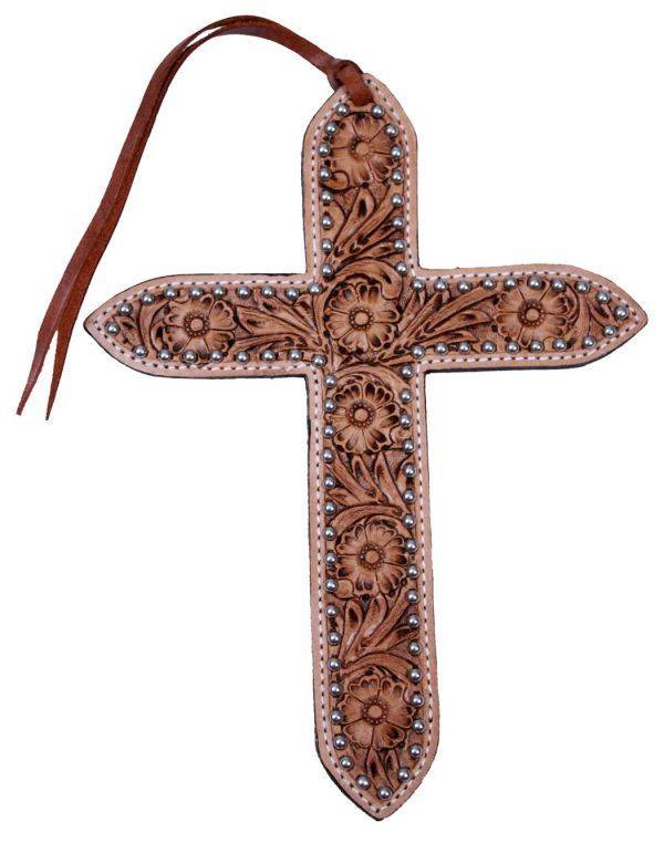 Tooled leather cross sale