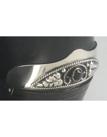 WEX Boot Heel Guards - Silver w/Onyx Inlay